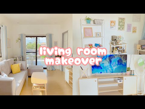 aesthetic living room makeover🎐: korean & japanese inspired, pastel, + decor finds!