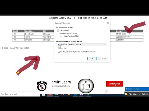 How to Export GridView Data to Text File in Asp.Net C#