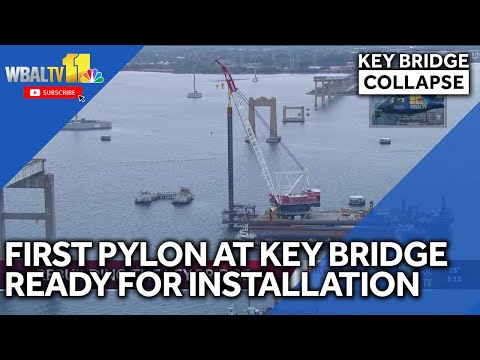 First pylon ready for installation at Key Bridge site