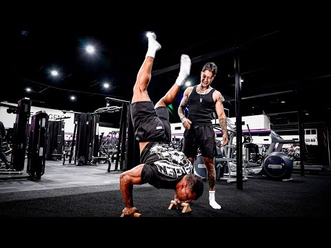 Larry Wheels tries calisthenics with Chris Heria! Can powerlifting help with calisthenics?