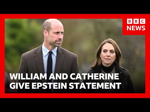 William and Catherine give first statement on Epstein revelations | BBC News