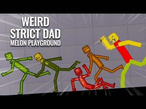 Can Melon Team SURVIVE 24 Hours in WEIRD STRICT DAD Chapter 1+2 ? - People Playground