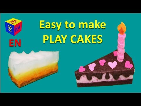 DIY play food: Lemon meringue pie and Chocolate birthday cake! Craft for girls 10+