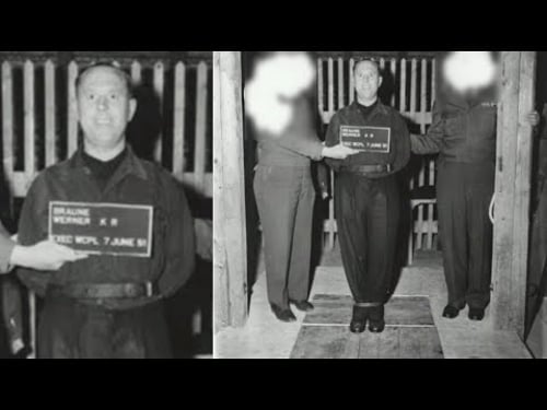 Last laugh before execution Nazi SS high Ranking officer Werner Braune hanged at Nuremberg trial