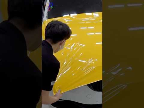 Wrapping This Old BMW Car in Yellow