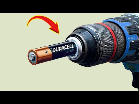 99% of people don't know this secret😱!! Put an old battery in your drill and see what happens
