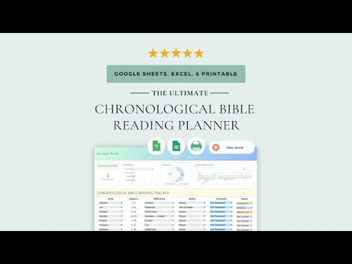 Chronological Bible Reading Planner + 365 Bible In A Year (Google Sheets, Excel, & Printable)