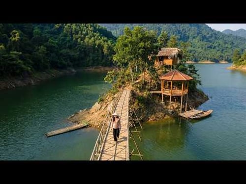 Young Woman Builds a Wooden Home on a Deserted Island in 200 Days