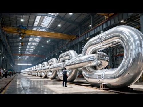 Inside Anchor Chain Forging Factory – How Red-Hot Steel Becomes Giant Chains (Full Process)