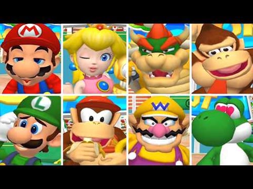 Mario Power Tennis - All Characters Victory Animations