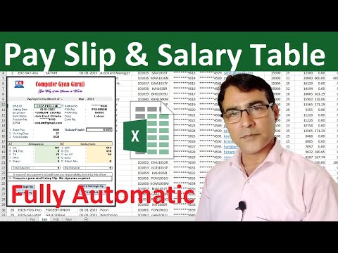 Fully Automatic Pay Slip and Salary table in excel | Salary slip in ms excel