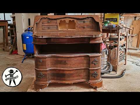 Satisfying restoration of an old writing bureau (found for free on facebook)