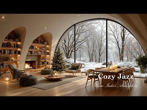 Cozy Jazz at Quiet Indoor Atmosphere | Gentle Jazz Instrumental for Relaxing Mood by Fireplace