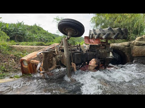 Starting the Yanmar tractor - FX32D (inline three-cylinder engine) Will it still run after 35 years?