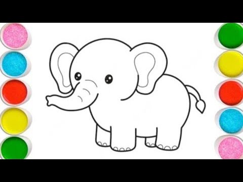 How to draw cute elephant drawing step by step for kids let's draw together child art