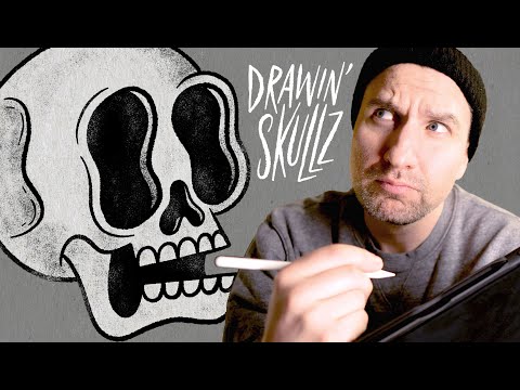 Draw a Cool Gritty Skull Design with Me in Adobe Fresco on the iPad
