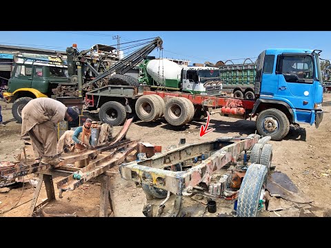 Completely Broken Chassis Repairing || Repair Cracked Truck Chassis By Excellent Welding