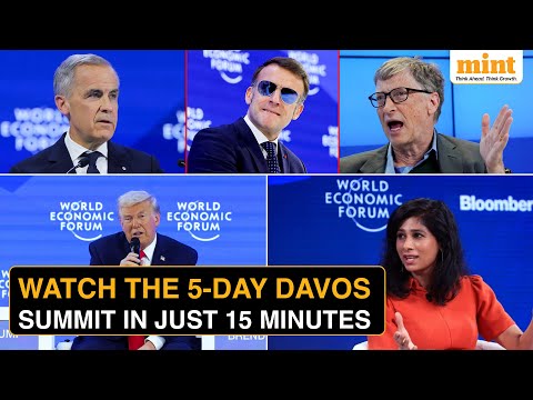 Best Of WEF In 15 Mins: Watch What Vaishnaw, Carney, Macron, Gopinath, Gates, Trump Said At Davos