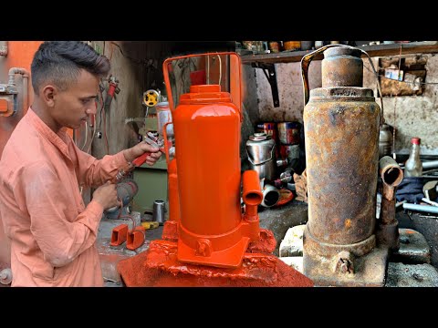 Amazing Restoration of 50 Ton Hydraulic Jack || How to Repair Old and Rusty Hydraulic Jack