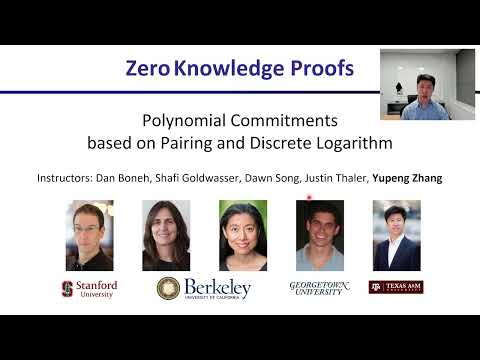 ZKP MOOC Lecture 6: Polynomial Commitments based on Pairing and Discrete Logarithm