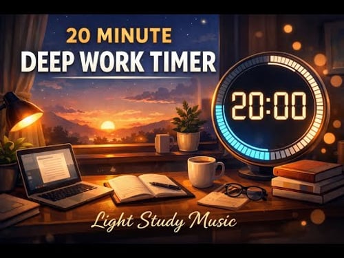 20 Minutes Deep Work Timer | Study Music