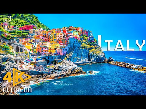 Flying Over Italy 4K - Explore The Beautiful Places Of Italy With Relaxing Music