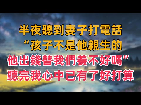 半夜聽到妻子打電話“孩子不是他親生的,他出錢替我們養不好嗎”聽完我心中已有了好打算