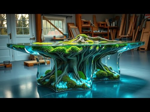 You Won’t Believe It! He Turned Scrap Wood and Epoxy into a Living Forest Table!