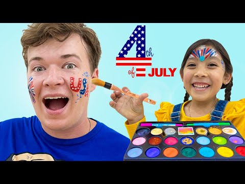 Maddie's 4th of July Face Paint Fun Art Lesson!