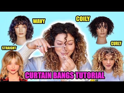 HAIRSTYLISTS GUIDE TO CUTTING YOUR OWN CURTAIN BANGS ON CURLY HAIR