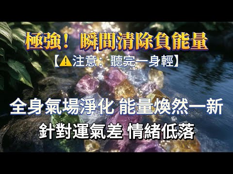 高頻靈氣水晶淨化音樂⚠️煥然一新能量【100%有效 聽完一身輕 】,針對運氣差 情緒低落,瞬間清除負能量,能量音樂,宇宙法則,睡眠陪伴,淨化磁場