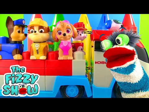 Fizzy Helps Mickey Mouse & Paw Patrol Lego Heads | Fun Videos For Kids
