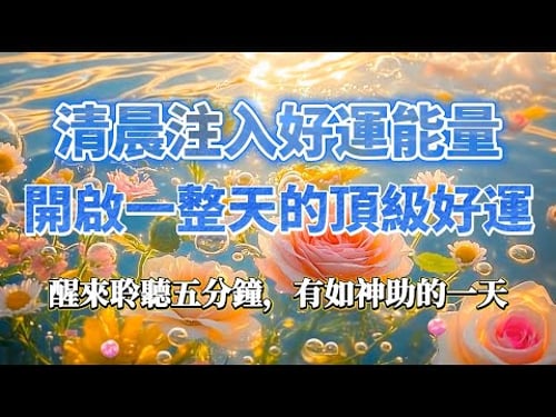 頂級好運音樂(⚠️注意:醒來聆聽五分鐘,有如神助的一天),清晨注入好運能量,開啟一整天的頂級好運,吸引力法則,正念練習,宇宙法則,能量音樂,好運調頻
