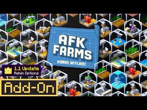 Minecraft Bedrock AFK Farms 1.1 Add-On 20+ Farms That Run Without Playing