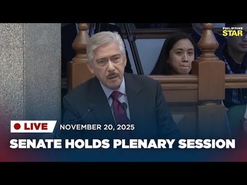 LIVESTREAM: Senate holds plenary session (November 20, 2025)