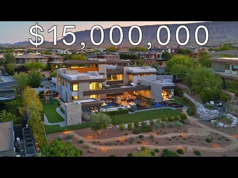 Inside a $15,000,000 Las Vegas MEGA Mansion with 4 Floors and a Koi Pond!