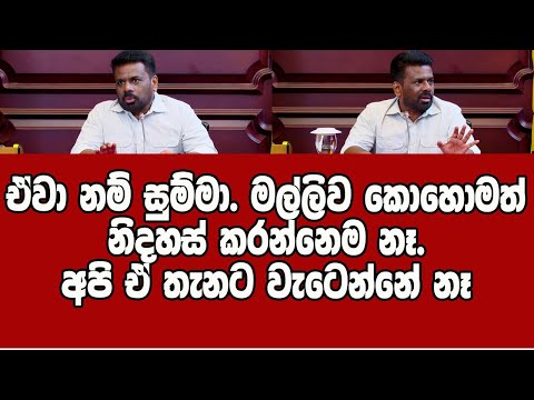 මල්ලිව කොහොමත් නිදහස් කරන්නෙම නෑ. ජනපති කියපු සුපිරිම කතාව