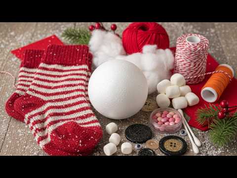 A Snowman in 5 Minutes! 🤩 DIY: Ideas from Socks and Styrofoam Balls 🧶🎄