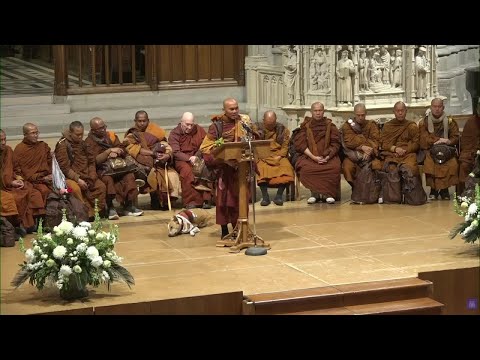 COMPLETE VIDEO: Buddhist monks' Walk for Peace arrives at Washington National Cathedral