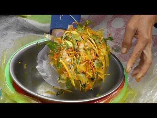 Vietnamese Street Food - Banh Trang Tron Summer Roll Ho Chi Minh City Vietnam
