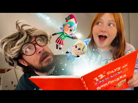 MAGiC ELF BOOK with SNOWY and ELFY!! Library Dad reads fun christmas cartoons to Adley Niko & Navey