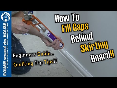How to fill gaps behind skirting board. Decorators caulk tutorial. Baseboard caulking for beginners!