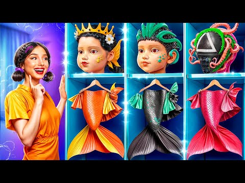 Jak se stát mořskou pannou ve vězení! Transformace Squid Game Panenky