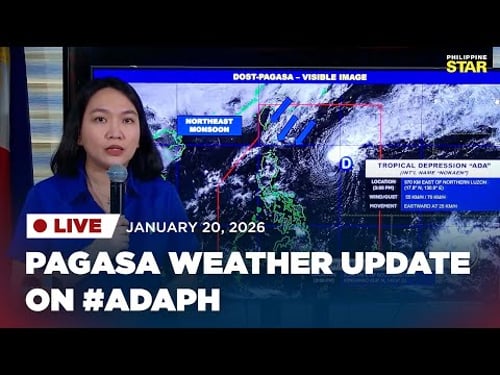 LIVESTREAM: PAGASA Weather Update on Tropical Depression #AdaPH (January 20, 2026)