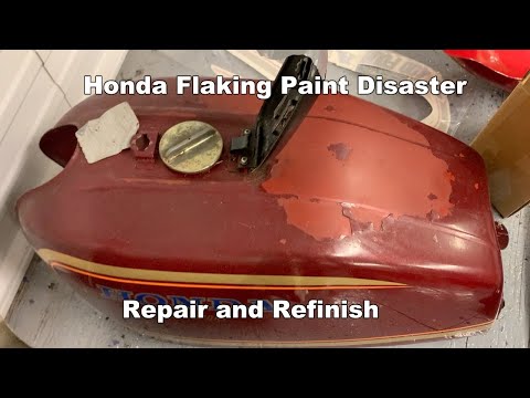 Honda Tank with flaking paint disaster - Fixed !
