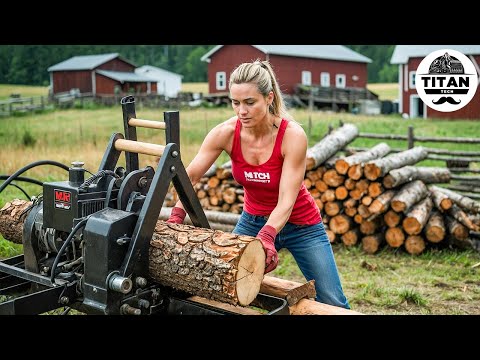 Fastest Automatic Firewood Processing Machine | Homemade Modern Wood Cutting Chainsaw Machines #24