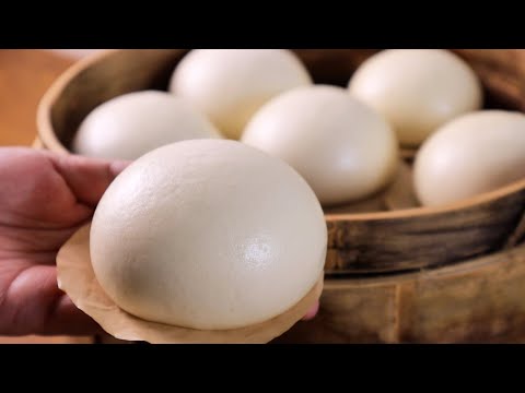 💯好吃的白饅頭家庭食譜,無泡打粉,結果太棒了!快速簡單的7分鐘手揉麵法、蒸18分鐘,光滑蓬鬆,所有細節和訣竅都在這裡【阿栗食譜436】