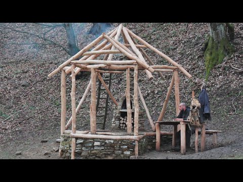 A house near the forest. I am building a stone stove. Part 2