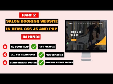 How To Make A Website Step By Step Using HTML CSS JavaScript And PHP | Salon Booking Website Part 2