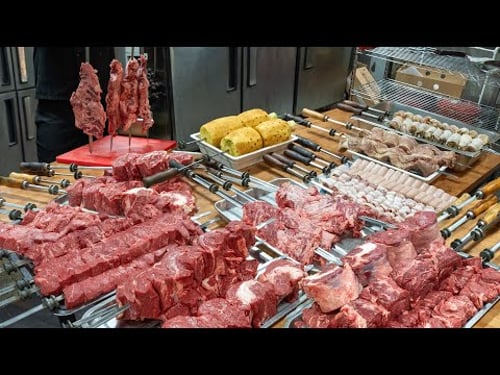 육즙 콸콸 흐른는 스테이크가 무한리필!!~ 9가지 고기 배터질때 까지 주는 브라질식 전통 바베큐 슈하스코/All-you-can-eat steak Brazilian churrasco